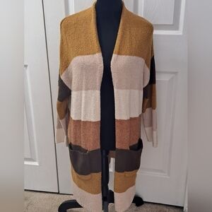 Dreamers Colorblock Open Cardigsn Sweater  M/L
